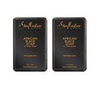 Karité Moisture Lot de 2 barres de savon africain noir biologique avec beurre de karité, 8 oz