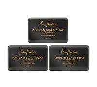Karité Moisture Lot de 3 barres de savon africain noir biologique avec beurre de karité, 8 oz