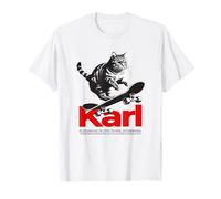 KARL - beau nom de garçon avec un chat & skateboard T-Shirt