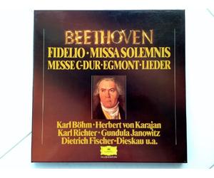 KARL BÖHM; HERBERT VON KARAJAN; KARL RICHTER; GUNDULA JANOWITZ; DIETRICH FISCHER-DIESKAU - BEETHOVEN - FIDELIO/MISSA SOLEMNIS/MESSE C-DUR/EGMONT/LIEDER - 8LP-BOX - DEUTSCHE GRAMMOPHON CLUB-EDITION - VINYL