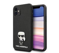 Coque arrière Saffiano pour Apple iPhone 12 Mini - Noir