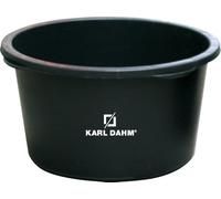 Karl Dahm Seau à mortier rond de 65 l - Noir - Pour mélanger le ciment, le mortier, le béton ou les gravats - Bac en plastique utilisable comme mini étang - Compatible avec Karl Dahm Rührfix - 10407