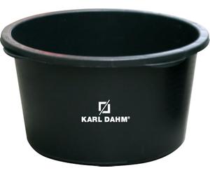 Karl Dahm Seau à mortier rond de 65 l - Noir - Pour mélanger le ciment, le mortier, le béton ou les gravats - Bac en plastique utilisable comme mini étang - Compatible avec Karl Dahm Rührfix - 10407