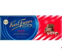 Karl Fazer Lot de 8 chips à la menthe poivrée au chocolat au lait 200 g