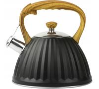 Karl Hausmann Bouilloire à sifflet en acier inoxydable 3 L Bouilloire à sifflet Sienna Bouilloire pour la cuisinière Noir