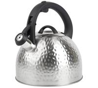 KARL HAUSMANN Bouilloire Inox Argenté - 3L - Bouilloire Sifflante - Bouilloire Induction, Gaz - Poignée Résistante à la Chaleur - Bouilloire Traditionnelle Tous Feux - Retro - Théière Gaz Bouilloir