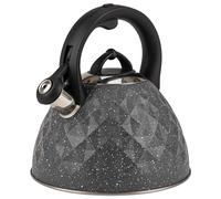 KARL HAUSMANN Bouilloire Inox Gris - 3L - Bouilloire Sifflante - Bouilloir Induction, Gaz - Poignée Résistante à la Chaleur - Bouilloir Traditionnelle Tous Feux - Retro - Théière Gaz - Bouilloir