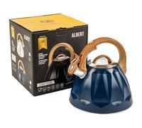 KARL HAUSMANN Bouilloire Inox Marine - 3L - Bouilloire Sifflante - Bouilloire Induction, Gaz - Poignée Résistante à la Chaleur - Bouilloire Traditionnelle Tous Feux - Retro - Théière Gaz - Bouilloir