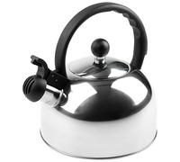 KARL HAUSMANN Bouilloire Sifflante Inox 2 L Induction Gaz, Argent | Theiere inox 2 L avec sifflet, induction, gaz, vitrocéramique, couvercle amovible et poignée en plastique