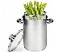 Karl Hausmann Casserole à asperges 4,2L Casserole en acier inoxydable Casserole 4,2L avec passoire et couvercle