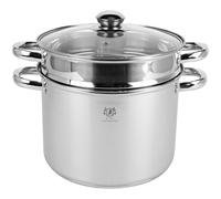 KARL HAUSMANN Casserole à Pâtes Inox - 8.1 L - Cuiseurs à Pâtes avec Tamis - Cuit Pâtes Induction - Marmite à Pâtes avec Couvercle - Grande Casserole Spaghetti - Faitout pour Asperges - Cuiseur Pates