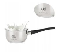 KARL HAUSMANN Casserole Acier Inoxydable - 14 cm - 1.2L - Casserole Inox Induction avec Manche et Bec Verseur - Petite Casserole pour Tous Feux - Casserole à Lait, Beurre, Sauce - Cuisinez Facilement