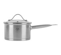 KARL HAUSMANN Casserole en Inox Induction - 1.9L - 16 cm - Sauteuse inoxydable 18/0 - Casserole avec Couvercle en Verre - Marmite Inox - fait tout induction - Faitouts Avec Échelle de Mesure - Coccote