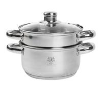 KARL HAUSMANN Cuit-Vapeur Inox - 2.1L - 18cm - Casserole Vapeur Argentée - Cuisson Vapeur Compatible Induction - Cuiser Vapeur Pommes de Terre - Cuiseur Vapor Inox avec Insert - Faitout Steam Cooking