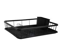 KARL HAUSMANN Egouttoir Vaisselle INOX Noir avec Bac d'Égouttage - 42x31x12cm - Égouttoir Cuisine en Métal avec Porte Couverts - Egoutoire Vaisselle pour Assiettes, Verres et Tasses