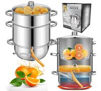 KARL HAUSMANN Extracteur de Jus Vapeur - 8L - Extracteur de Jus Acier Inoxydable - Convient à Tous les Types de Cuisinières, y Compris à Induction - Extracteur Confiture - Extracteur de Jus a Chaud