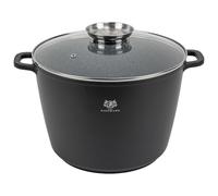 KARL HAUSMANN Faitout 28 cm 10L avec Couvercle - Marmite Induction Antiadhésive GREBLON C3, Casserole en Aluminium Moulé pour Cuisine Quotidienne et Famille, Four, Poignées Silicone