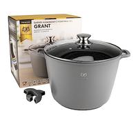 KARL HAUSMANN Faitout Induction - 14L - Ø 32 cm - Cocotte Fonte d'Aluminium - Marmite Couvercle en Verre - Casserole Tous Feux dont Induction - Revêtement Antiadhésif - Sans PFOA