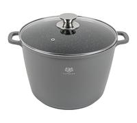KARL HAUSMANN Faitout Induction 28 cm 10L avec Couvercle - Marmite Antiadhésive COOKMARK MARBLE, Grande Casserole en Aluminium Moulé pour Soupes - Revêtement Antiadhésif