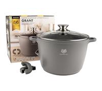 KARL HAUSMANN Faitout Induction - 6L - Ø 24 cm - Cocotte Fonte d'Aluminium - Marmite Couvercle en Verre - Casserole Tous Feux dont Induction - Revêtement Antiadhésif - Sans PFOA