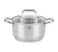 KARL HAUSMANN Faitout Inox - 4.7L - 22 cm - Marmite Induction en Acier Inoxydable 18/0 - Casserole avec Couvercle en Verre - fait tout tous feux - Faitouts Avec Échelle de Mesure - Cocotte Inox
