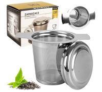KARL HAUSMANN Infuseur Thé Inox - Passoire à Thé en Acier Inoxydable 304 avec Couvercle - Filtre à Infusion Pour Tasse et Théière - Accessoire Infuseur The Pour Thé en Vrac - Filtre Thé Tasse