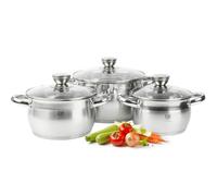 Karl Hausmann LIMFA + set de 6 casseroles : casserole 1.9L/2.6L/4.7L + couvercle, acier inoxydable, induction