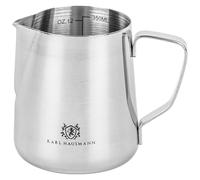 KARL HAUSMANN Pot à Lait 350 ml, Pichet Inox Barista Induction | Échelle ml/oz, bec Verseur Précis, Poignée Ergonomique, Compatible Lave-Vaisselle, pour Cappuccino et Latte Art