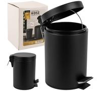 KARL HAUSMANN Poubelle de Salle de Bain en Acier Inoxydable - Petite Poubelles à Pédale avec Couvercle - Poubelle Toilette WC Compacte pour Salle de Bain et WC - Poubelle SDB Mécanisme à (5 Liter)