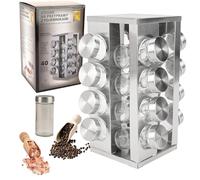 KARL HAUSMANN Tourniquet à Épices 16 Pots - Carrousel à Épices Rotatif - Porte Épices Cuisine - Rangement Épices - Support à Épices - Tour a Epices - Range Épices Pratique - Tourniquet a Epices