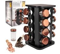 KARL HAUSMANN Tourniquet à Épices 16 Pots - Carrousel à Épices Rotatif - Porte Épices Cuisine - Rangement Épices - Support à Épices - Tour a Epices - Range Épices Pratique - Tourniquet a Epices