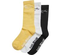 Karl Kani Chaussettes jaune / blanc, Taille 35-38