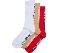 Karl Kani Chaussettes 'Thug Life' beige / rouge / noir / blanc, Taille 35-38