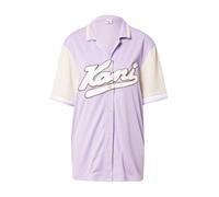 Karl Kani Chemisier 'Varsity' beige clair / lilas / noir / blanc, Taille XL