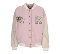 Karl Kani, Femme, Vestes, Rose, Taille: 42 FR Veste College avec Patch Rétro Star Logo