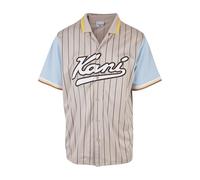 Karl Kani Herren KM221-021-1 Varsity Pinstripe Baseball Shirt Light Sand, XL