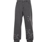 Karl Kani KK Patch Baggy 5 poches Denim Vintage, gris, 36