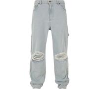 Karl Kani KK KM232-031-1 Pantalon de travail baggy rétro pour homme Coupe genou Denim, Bleached Blue, 34