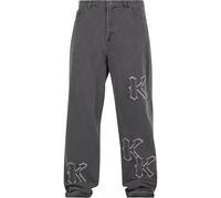 Karl Kani KK Patch Baggy 5 poches Denim Vintage, gris, 36