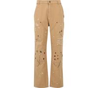 Karl Kani Pantalon cargo camel / vert foncé / rouge cerise, Taille 35-36