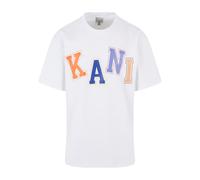 Karl Kani T-Shirt bleu / bleu marine / orange / blanc, Taille XS