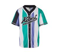 Karl Kani T-Shirt bleu fumé / jade / noir / blanc, Taille L