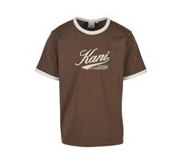 Karl Kani T-Shirt 'Cursive Varsity' marron / blanc, Taille L
