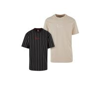 Karl Kani T-Shirt 'Essential' nude / rouge sang / noir / blanc, Taille XXL