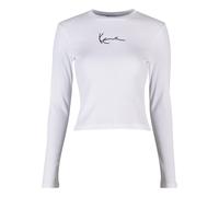 Karl Kani, Femme, Sweatshirts et sweats à capuche, Blanc, Taille: 38 FR T-shirt à Manches Longues Signature Col Rond