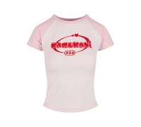 Karl Kani T-shirt 'Woven Signature Heart Tiny' rosé / rose clair / rouge, Taille XL