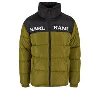 Karl Kani Veste d’hiver 'Retro Essential' olive / vert foncé / noir / blanc, Taille S