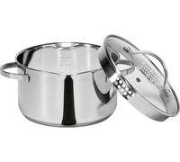 Karl Krüger 101016A Marmite à viande en acier inoxydable avec couvercle en verre, Ø 16 cm