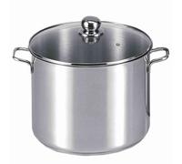 Karl Krüger 72727 Jumbotopf acier inoxydable avec couvercle en verre 28 cm, capacité 14 litres / Casserole / Maxi Topf / INDUCTION