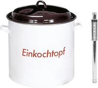 KARL KRÜGER Cocotte avec couvercle métallique avec ouverture pour thermomètre 27 l Ø35cm émaillée blanche